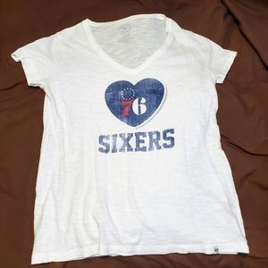 XL 47 White Philadelphia 76ers Shirt